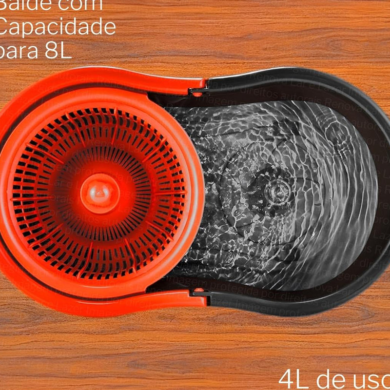 Mop Kit De Limpeza Com Esfregão E Balde De Plastico